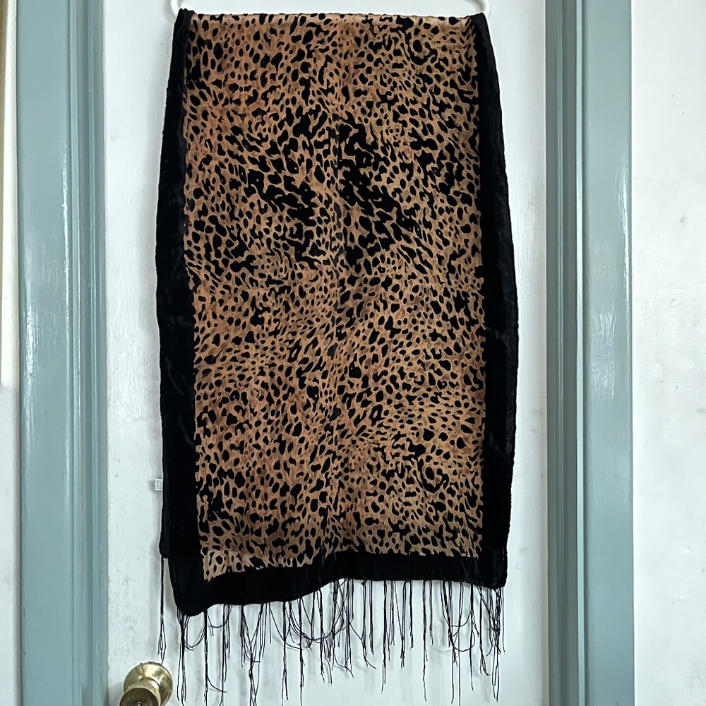 Silk and Viscose Animal Print Scarf